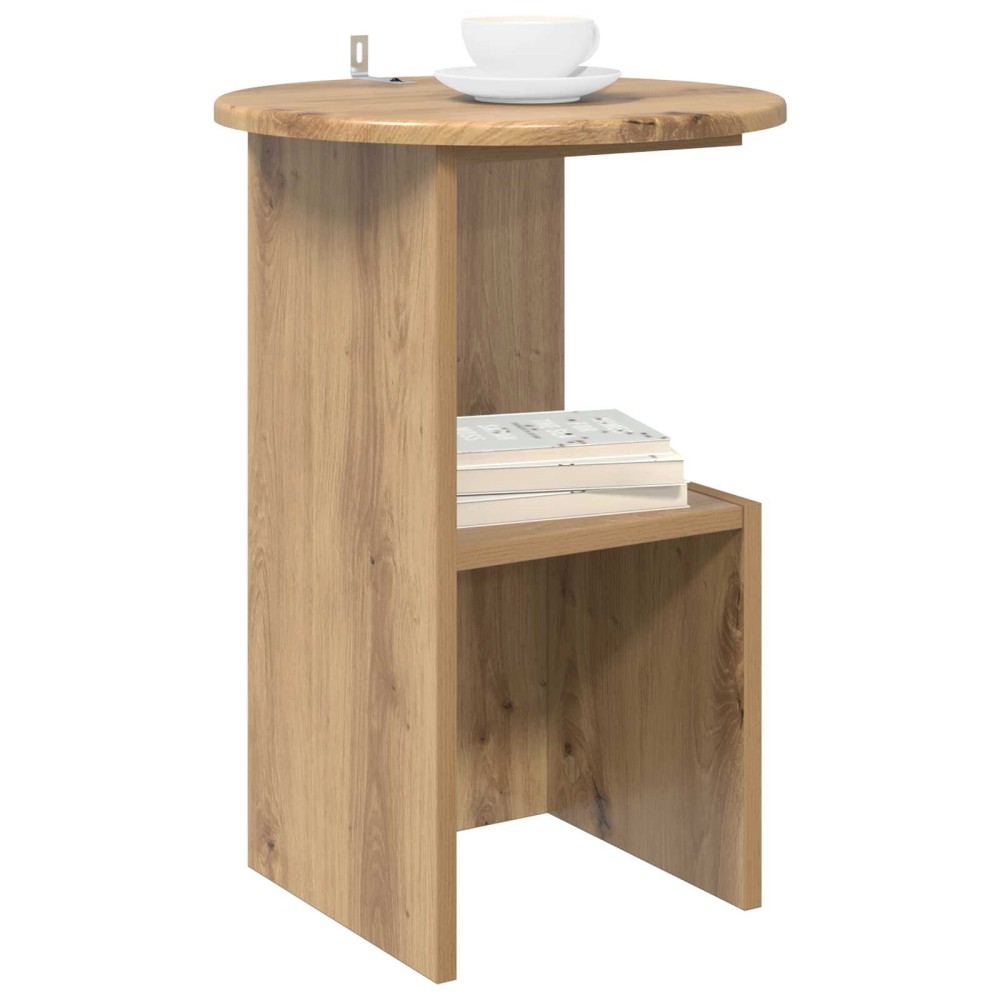 vidaXL Τραπεζάκι Πλευράς Artisan Δρυς Ø 39,5 x 55 εκ.