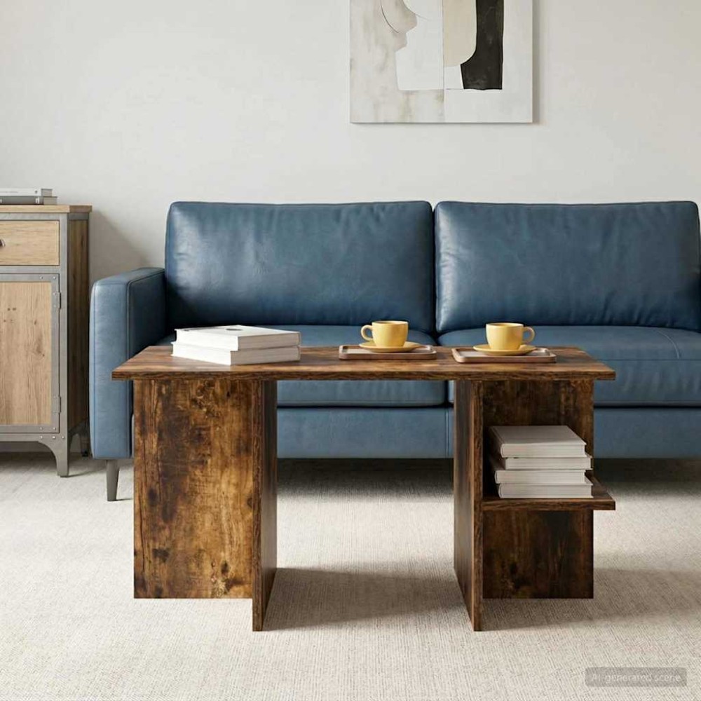 vidaXL Τραπεζάκι σαλονιού Καπνιστή Δρυς 87 x 50 x 45 εκ