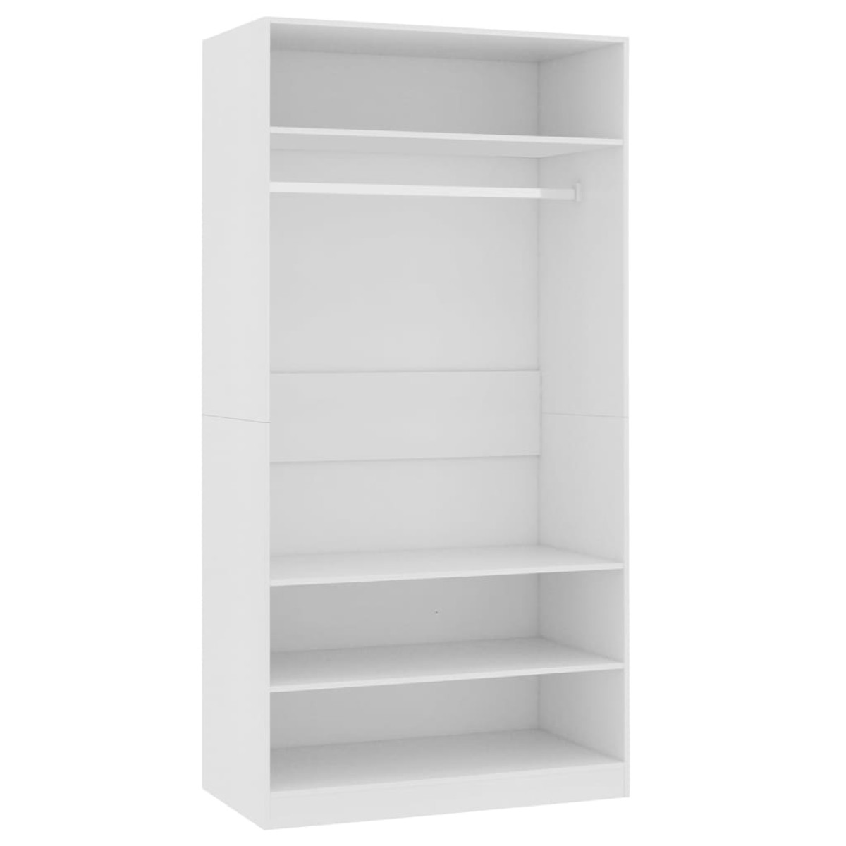 vidaXL Ντουλάπα Λευκή 100 x 50 x 200 εκ. από Μοριοσανίδα
