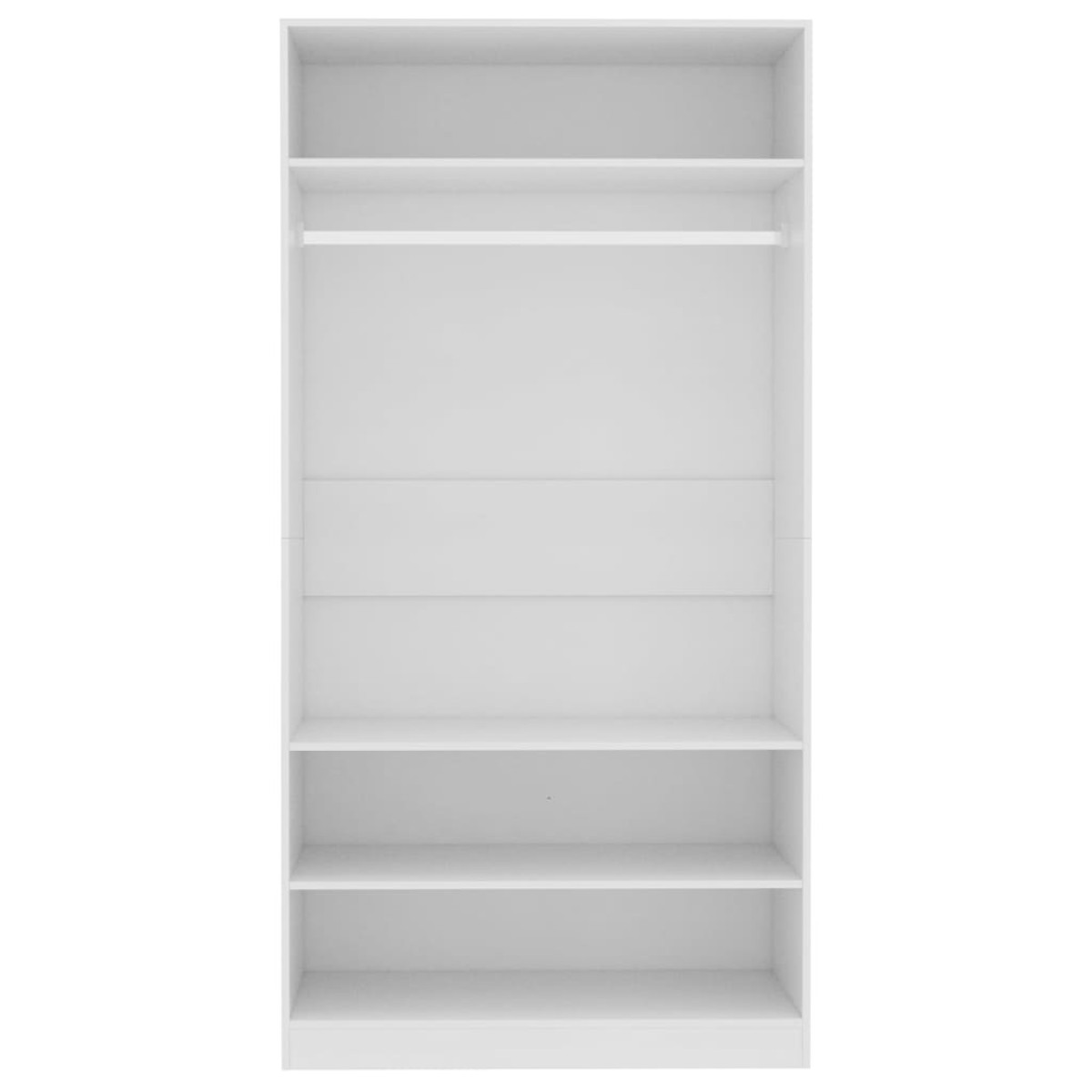 vidaXL Ντουλάπα Λευκή 100 x 50 x 200 εκ. από Μοριοσανίδα