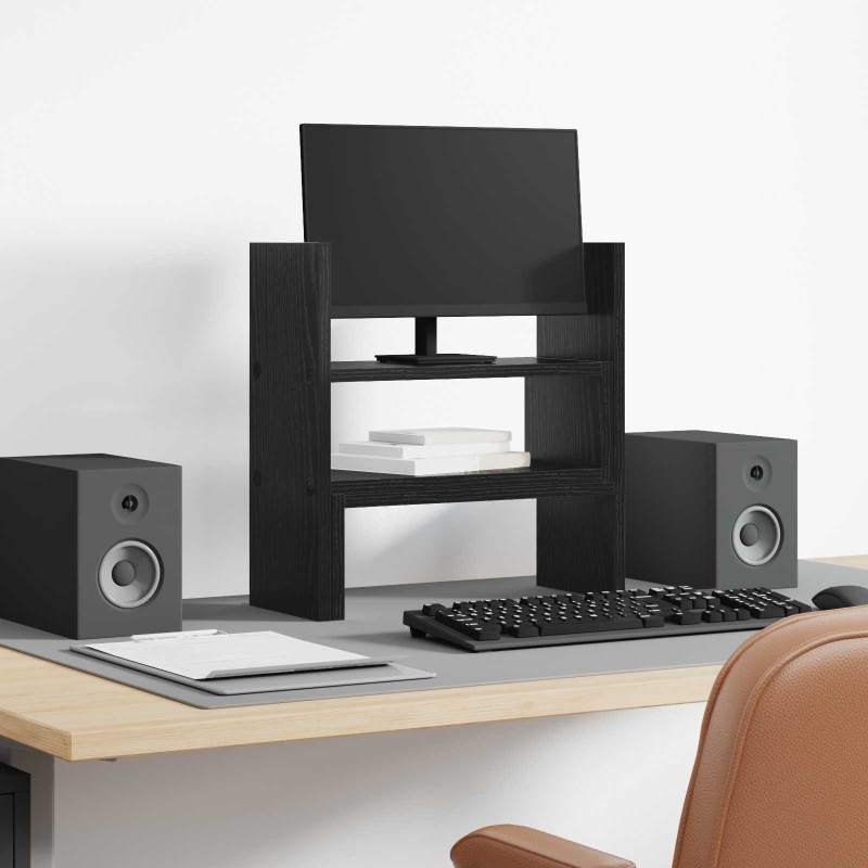 vidaXL Βάση Γραφείου Οθόνης με αποθήκευση Μαύρη Οξυά 40 x 17 x 41 εκ.