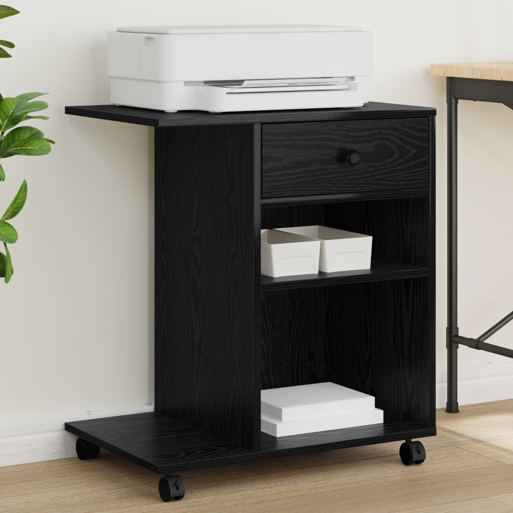 vidaXL Σταντ Εκτυπωτή Μαύρη Οξυά 60 x 40 x 68.5 εκ. Επεξεργασμένο ξύλο