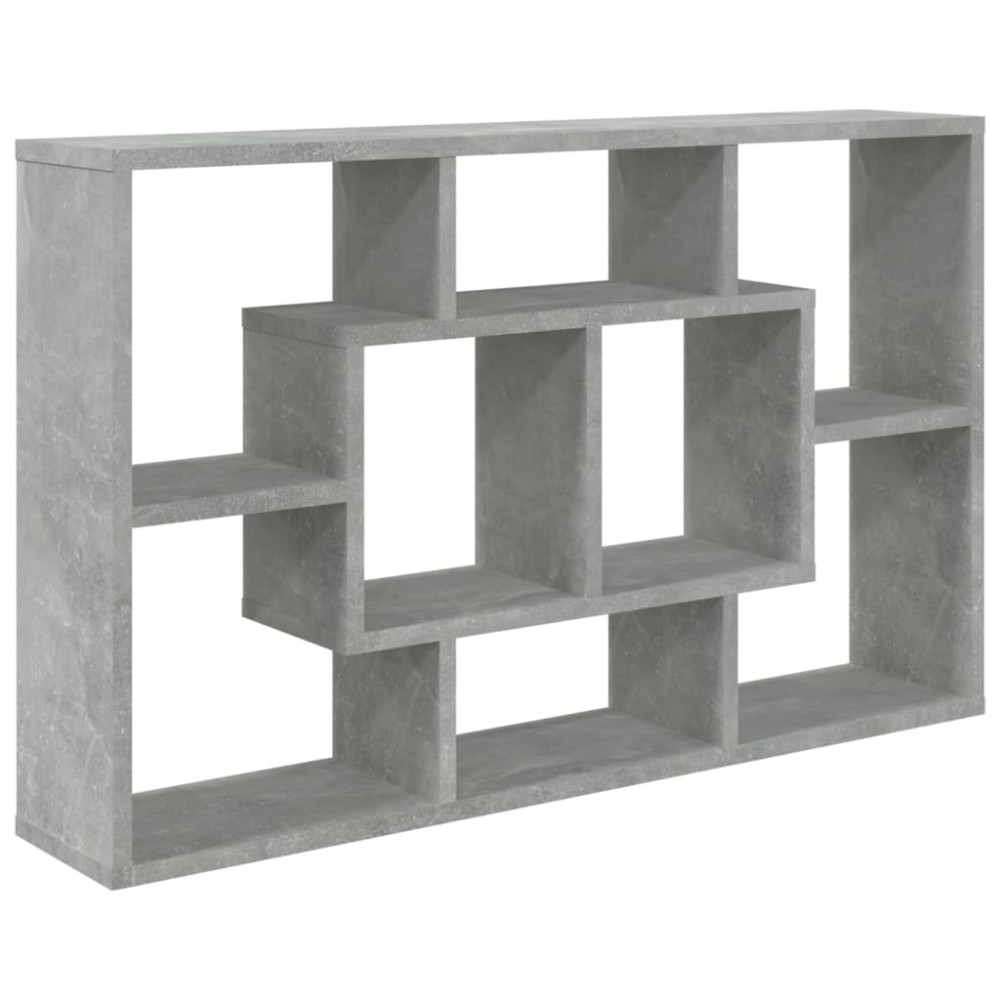 vidaXL Ραφιέρα Τοίχου Γκρι Σκυροδέματος 85x16x52,5 εκ. Επεξεργ. Ξύλο