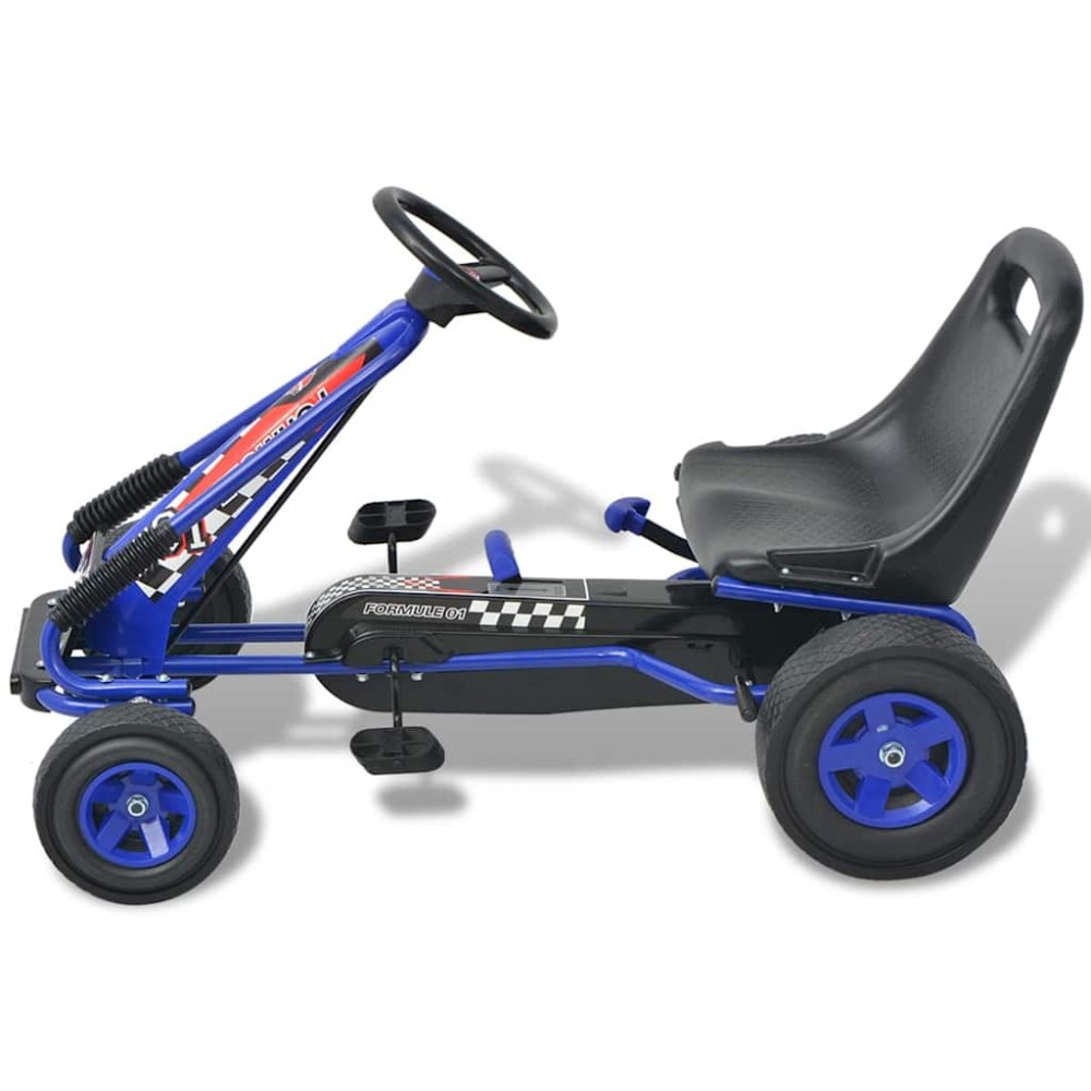 vidaXL Go Kart με Πετάλια με Ρυθμιζόμενο Κάθισμα Μπλε