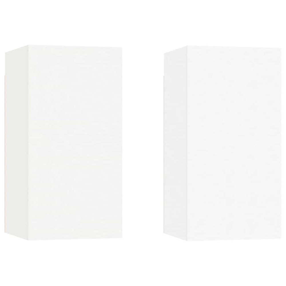 vidaXL Έπιπλα Τηλεόρασης 2 τεμ. Λευκά 30,5x30x60 εκ. από Επεξ. Ξύλο