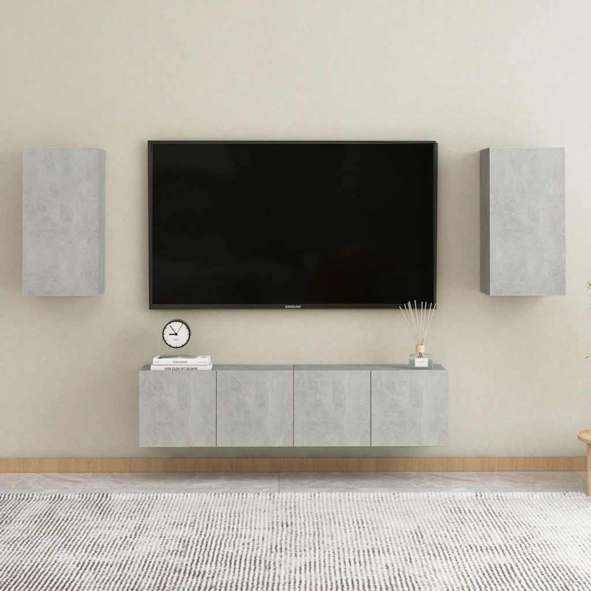 vidaXL Έπιπλο Τηλεόρασης Γκρι Σκυροδ. 30,5 x 30 x 60 εκ. Μοριοσανίδα