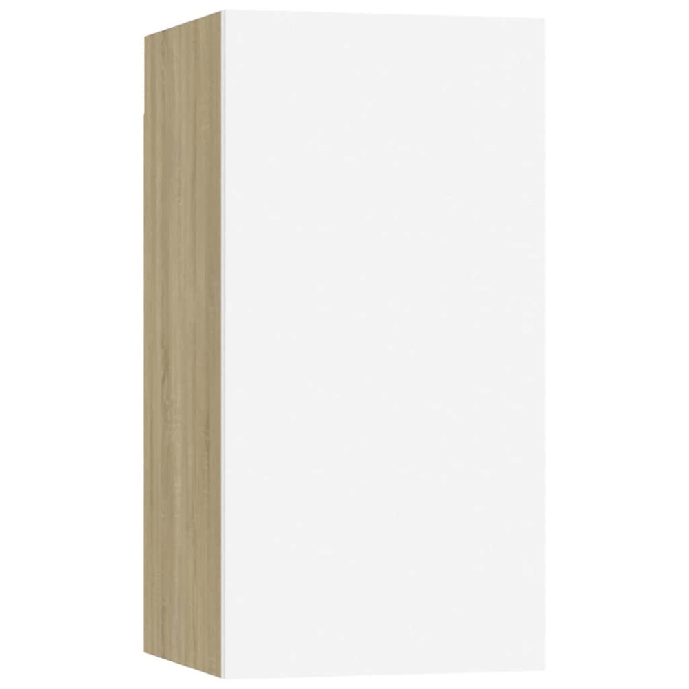 vidaXL Έπιπλο Τηλεόρασης Λευκό & Sonoma Δρυς 30,5x30x60εκ. Επεξ. Ξύλο