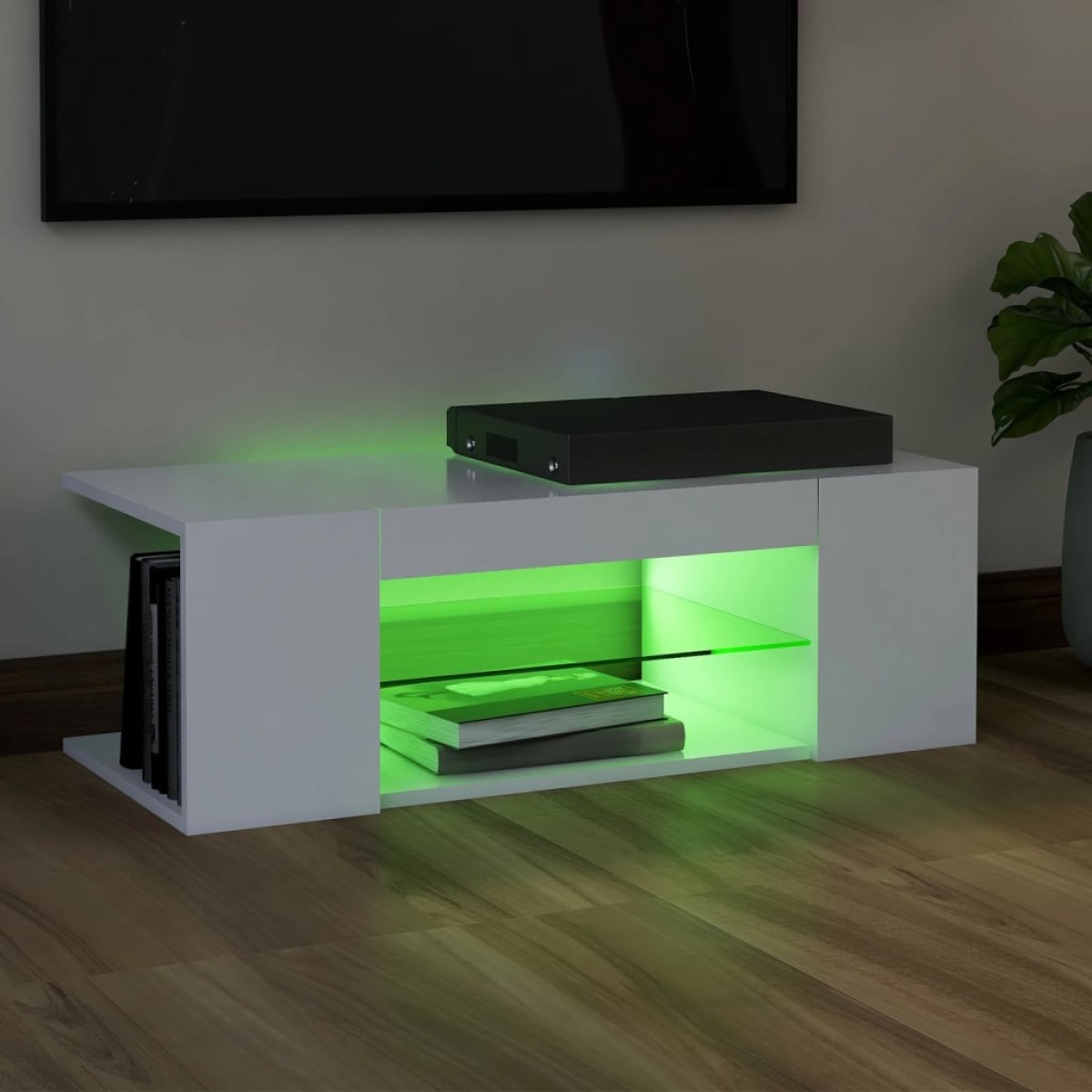 vidaXL Έπιπλο Τηλεόρασης με LED Λευκό 90x39x30 εκ.