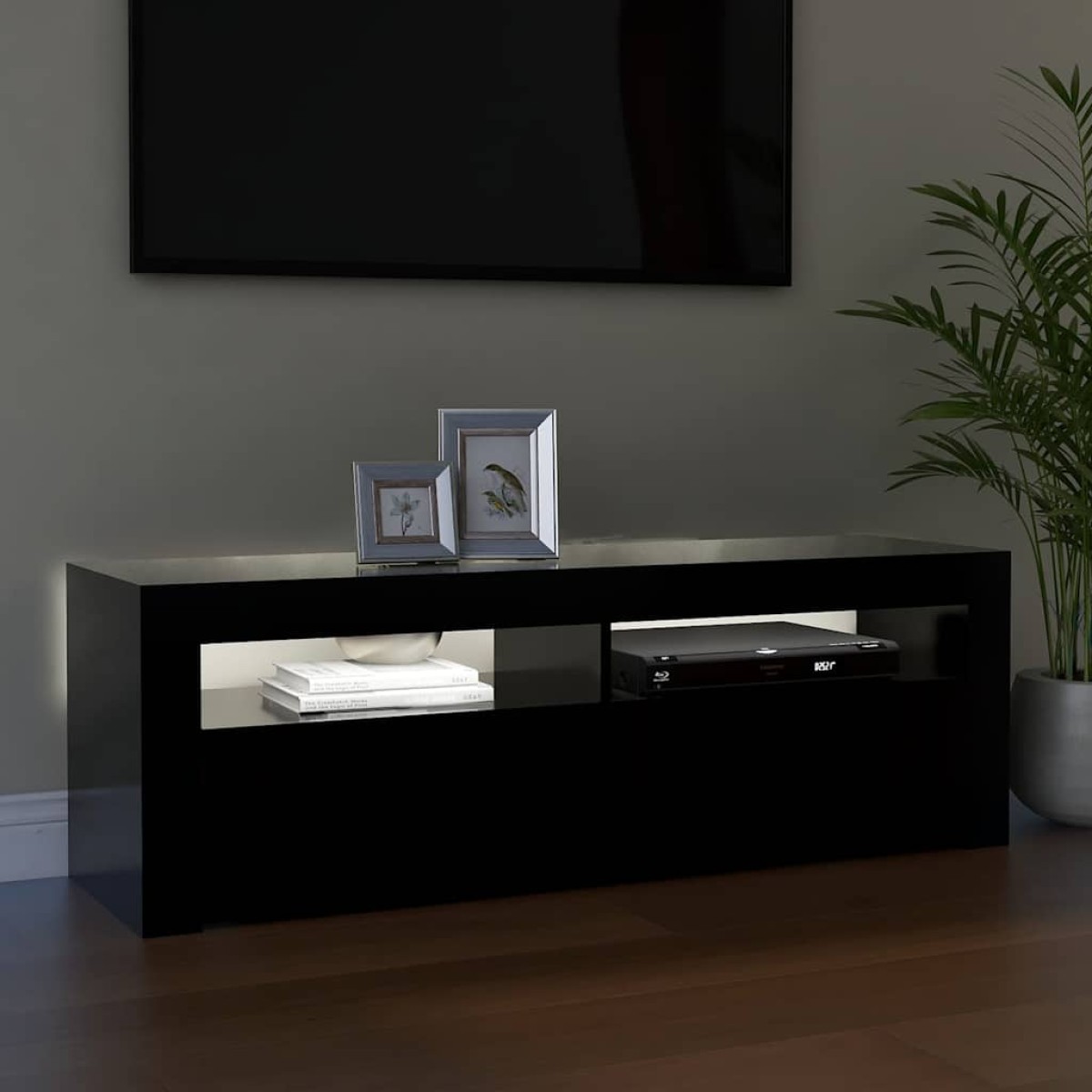vidaXL Έπιπλο Τηλεόρασης με LED Μαύρο 120x35x40 εκ.