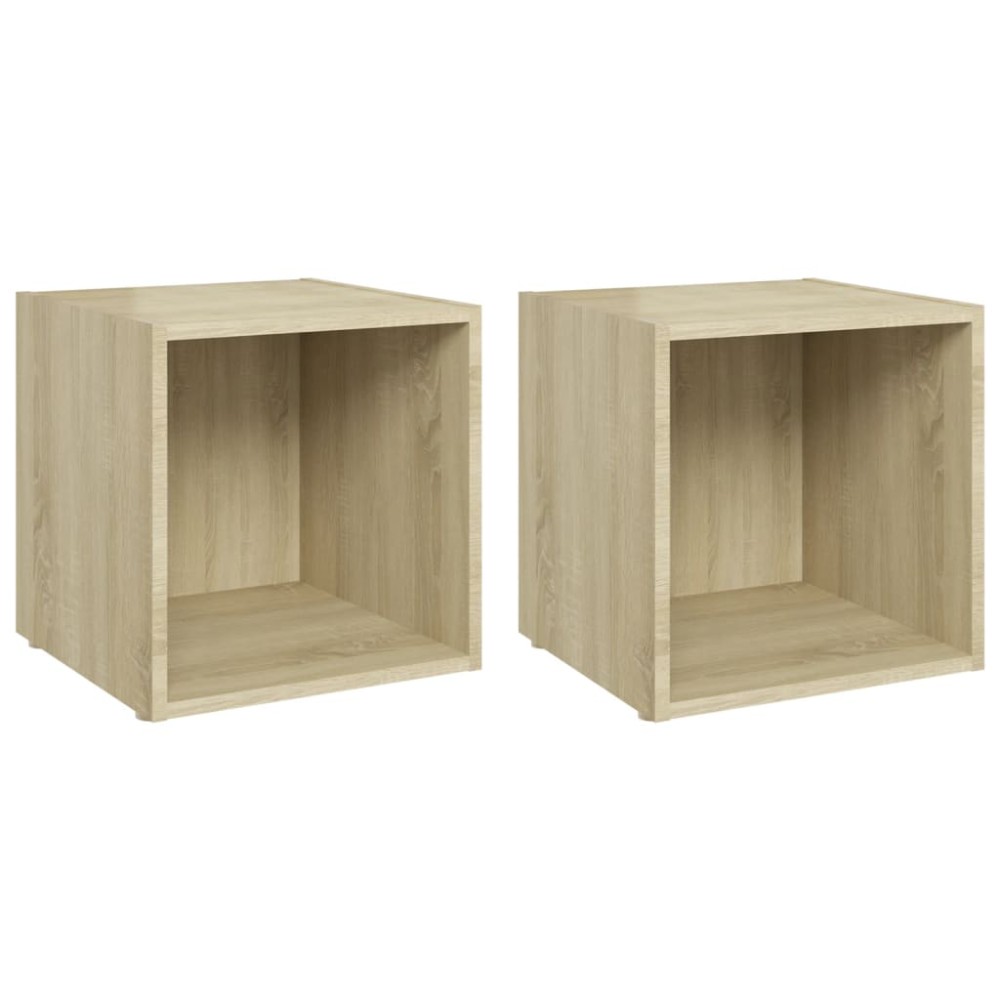 vidaXL Έπιπλα Τηλεόρασης 2 τεμ. Sonoma Δρυς 37x35x37 εκ. Επεξ. Ξύλο