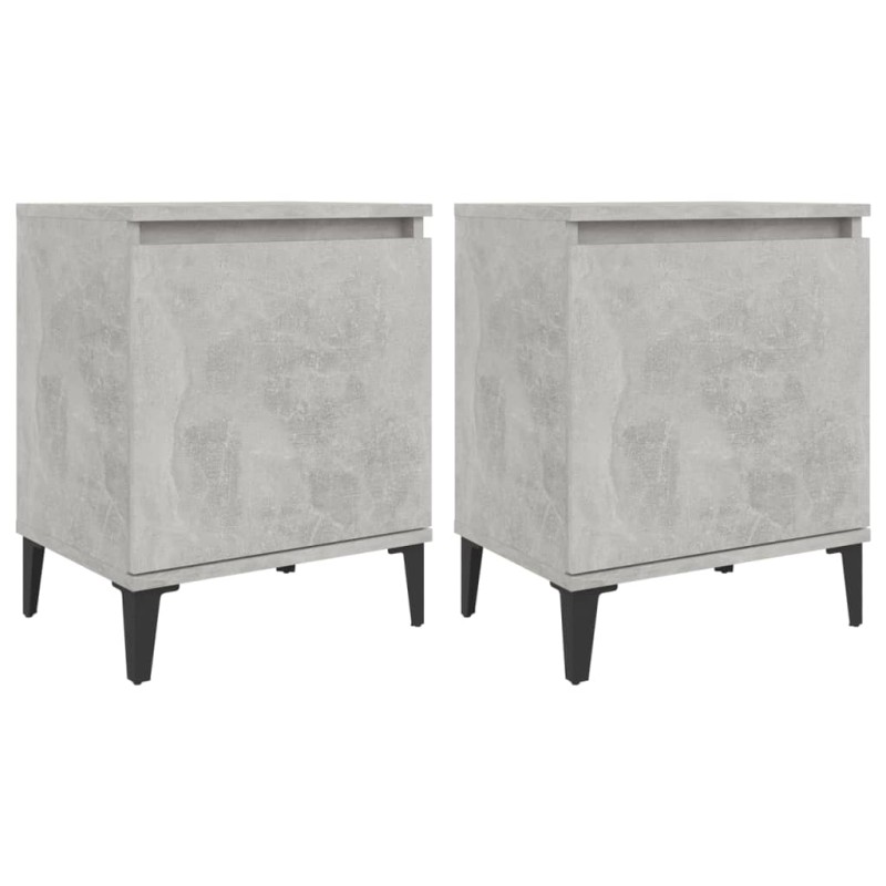 vidaXL Κομοδίνα Γκρι Σκυροδέματος 40 x 30 x 50 εκ. με Μεταλλικά Πόδια