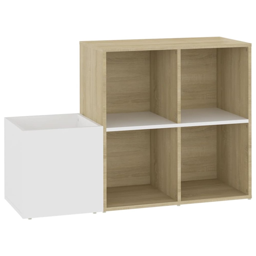 vidaXL Παπουτσοθήκη Χολ Λευκή/Sonoma Δρυς 105x35,5x70 εκ. Επεξ. Ξύλο