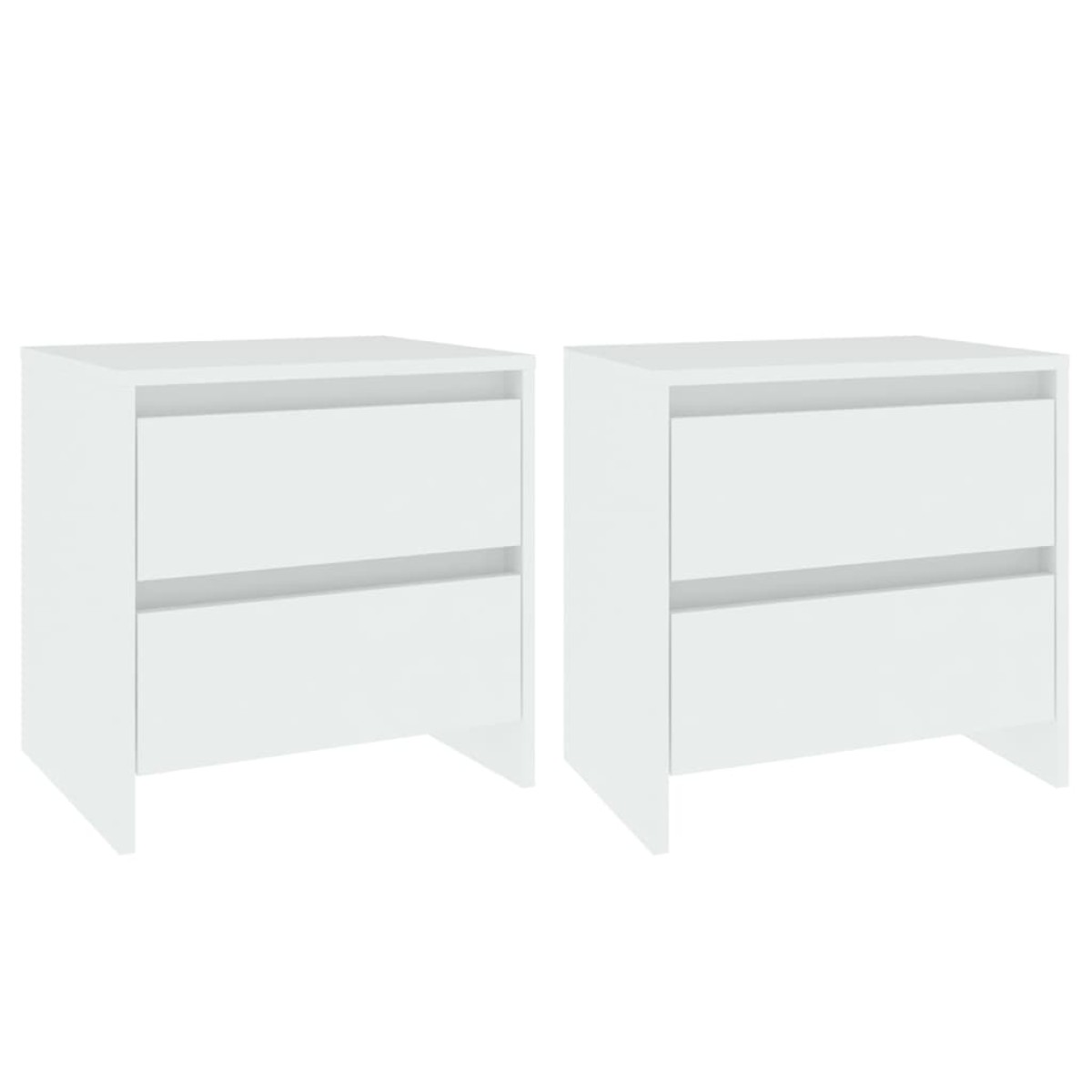vidaXL Κομοδίνα 2 τεμ. Λευκά 45 x 34,5 x 44,5 εκ. από Μοριοσανίδα