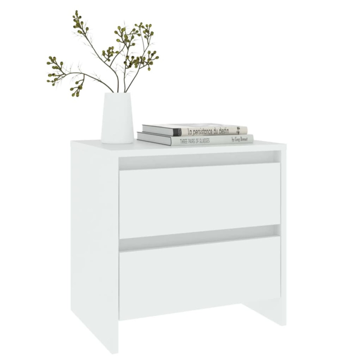vidaXL Κομοδίνα 2 τεμ. Λευκά 45 x 34,5 x 44,5 εκ. από Μοριοσανίδα