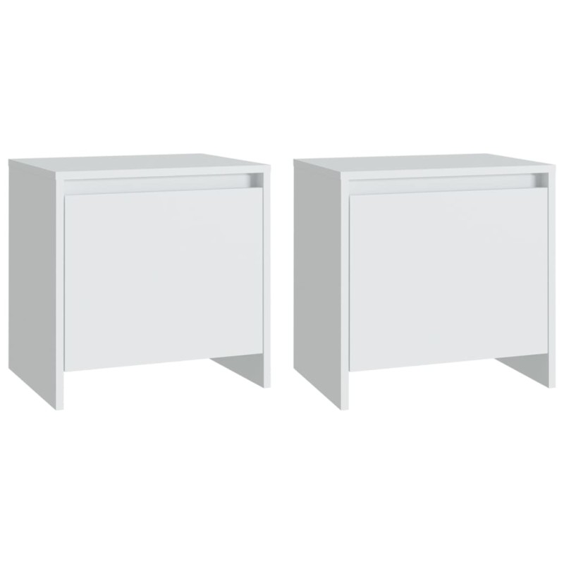 vidaXL Κομοδίνα 2 Τεμ. Λευκά 45x34x44,5 εκ. από Επεξεργασμένο Ξύλο