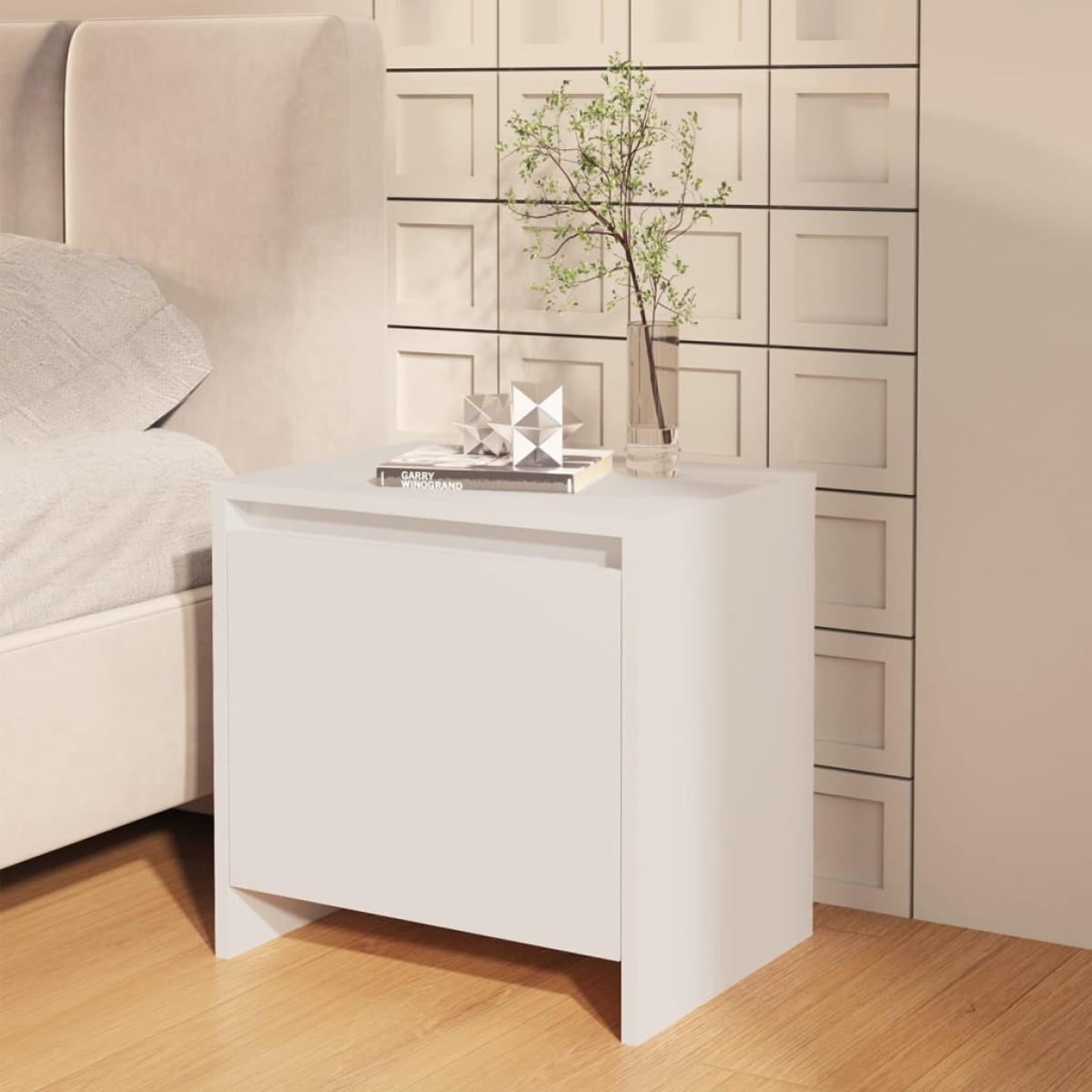 vidaXL Κομοδίνα 2 τεμ. Λευκά 45 x 34 x 44,5 εκ. από Μοριοσανίδα