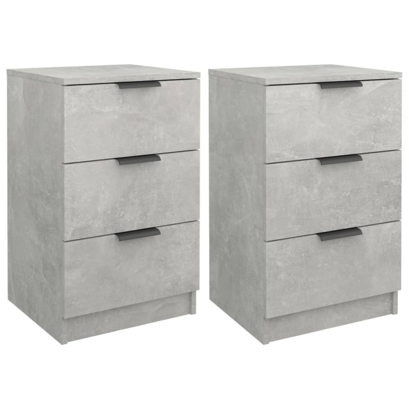 vidaXL Κομοδίνα 2 τεμ. Γκρι Σκυροδέματος 40x36x65 εκ.