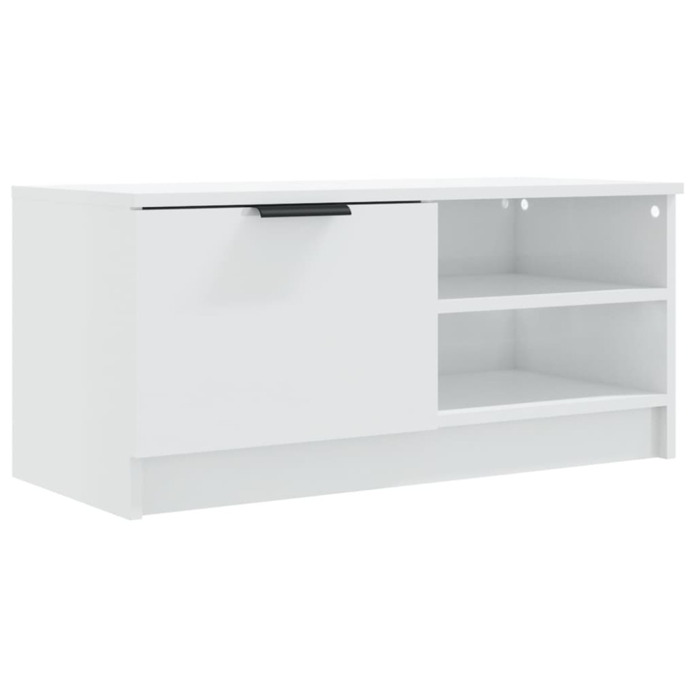 vidaXL Έπιπλο Τηλεόρασης Γυαλ. Λευκό 80x35x36,5 εκ. Επεξεργασμένο Ξύλο