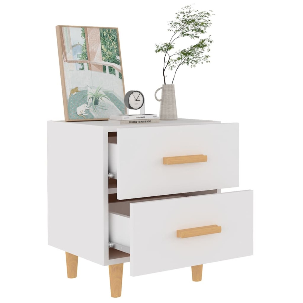 vidaXL Κομοδίνο Λευκό 40 x 35 x 47,5 εκ.