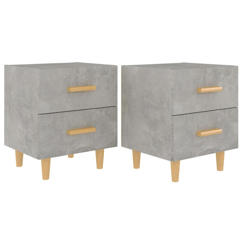 vidaXL Κομοδίνα 2 τεμ. Γκρι Σκυροδέματος 40 x 35 x 47,5 εκ.