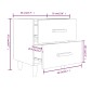 vidaXL Κομοδίνα 2 τεμ. Γκρι Σκυροδέματος 40 x 35 x 47,5 εκ.