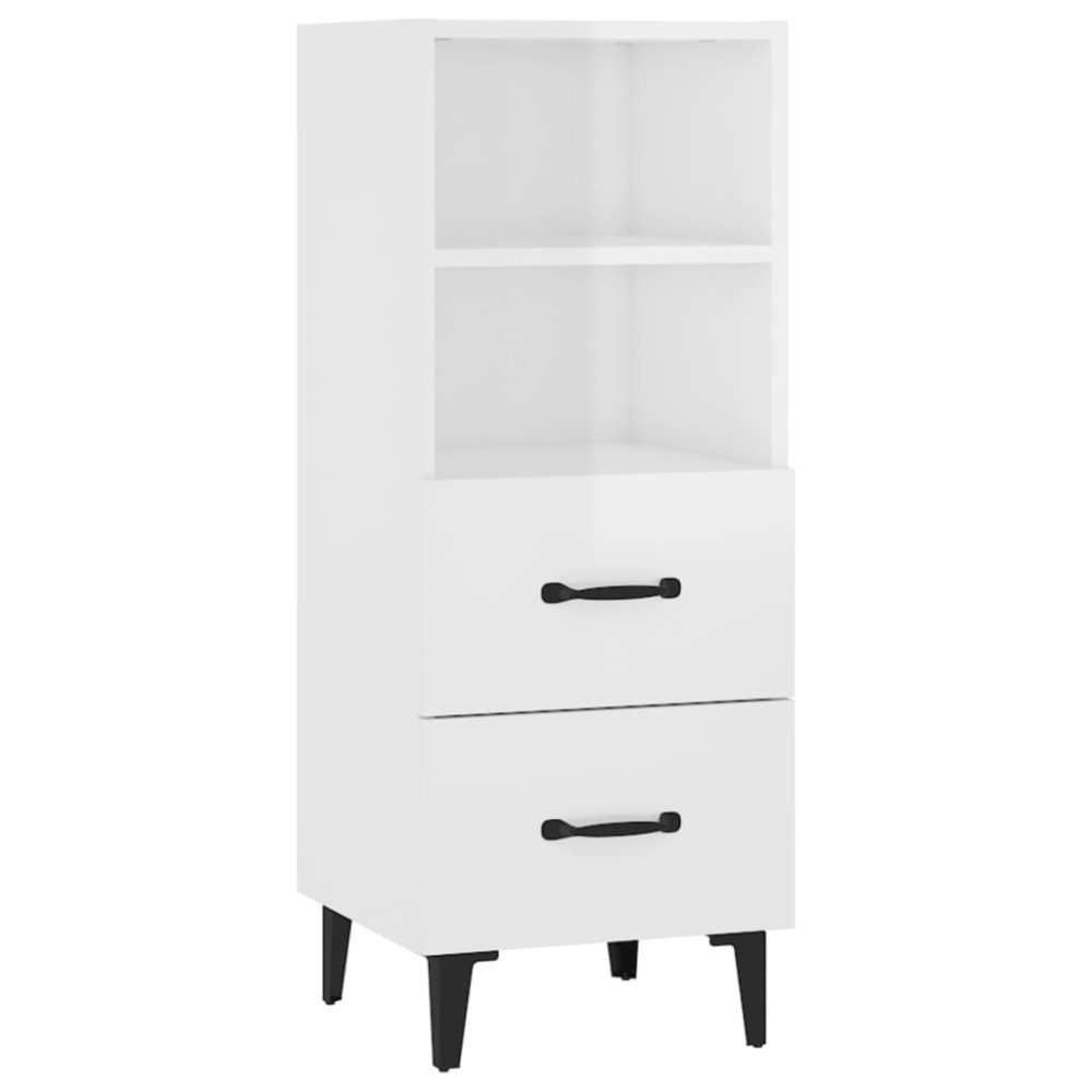 vidaXL Ντουλάπι Γυαλιστερό Λευκό 34,5x34x90 εκ. Επεξεργασμένο Ξύλο