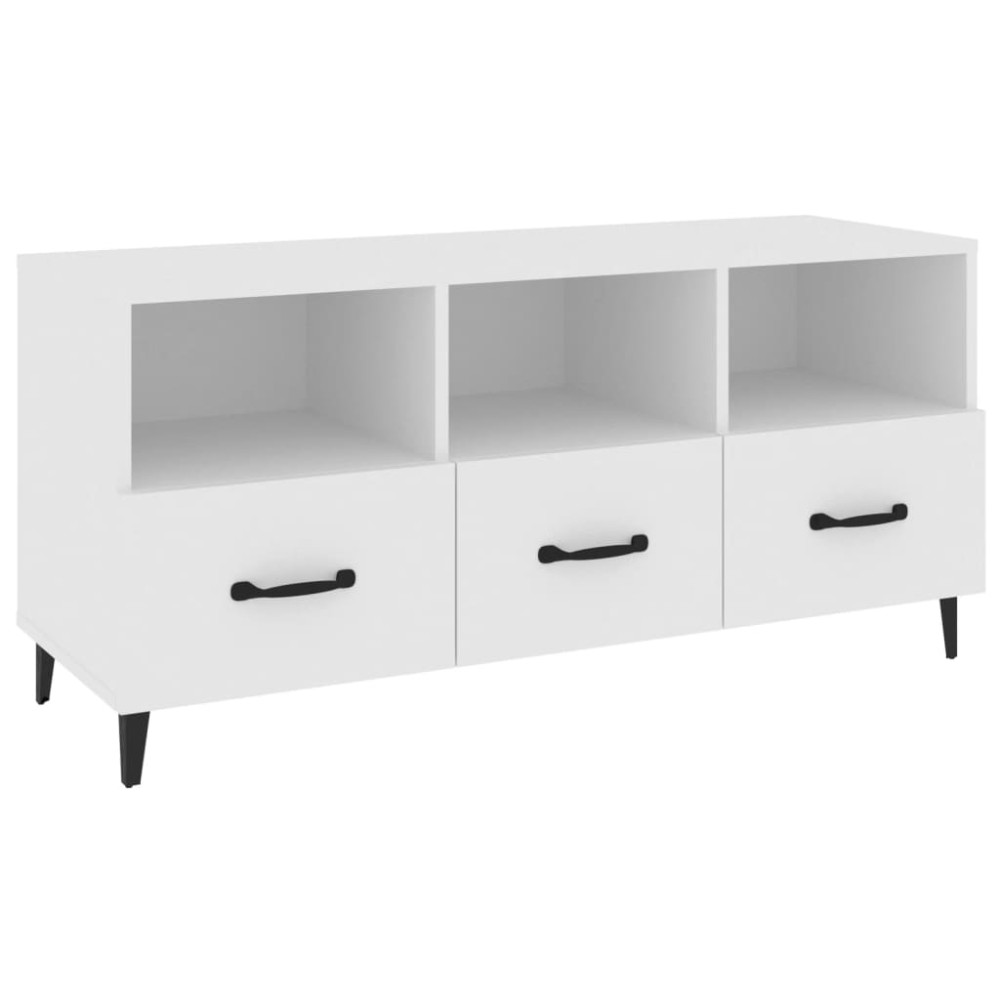 vidaXL Έπιπλο Τηλεόρασης άσπρο 102 x 35 x 50 εκ. Επεξεργασμένο Ξύλο