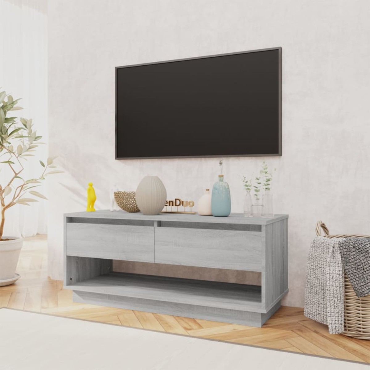 vidaXL Έπιπλο Τηλεόρασης Γκρι Sonoma 102 x 41 x 44 εκ. από Μοριοσανίδα