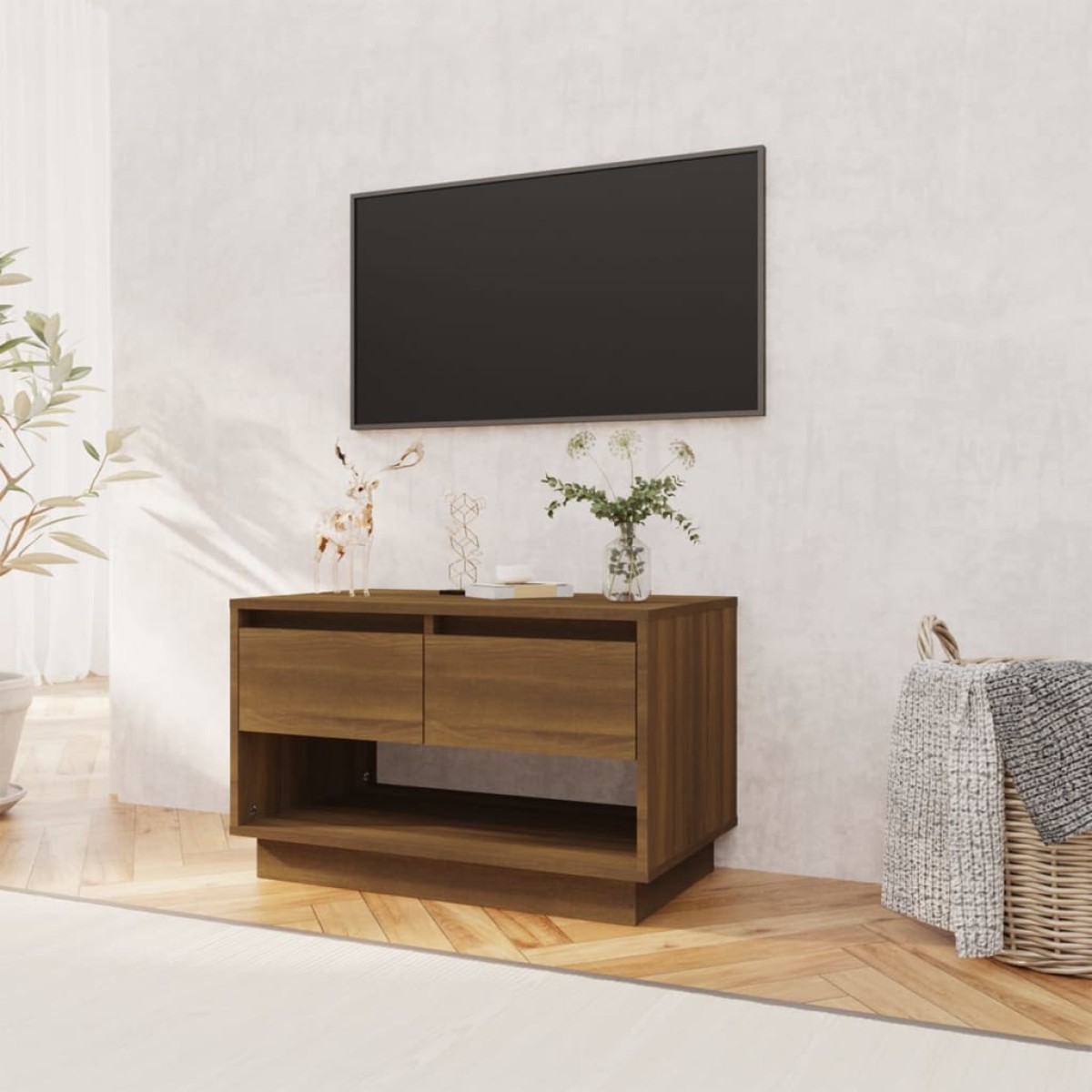 vidaXL Έπιπλο Τηλεόρασης Καφέ Δρυς 70 x 41 x 44 εκ. από Μοριοσανίδα