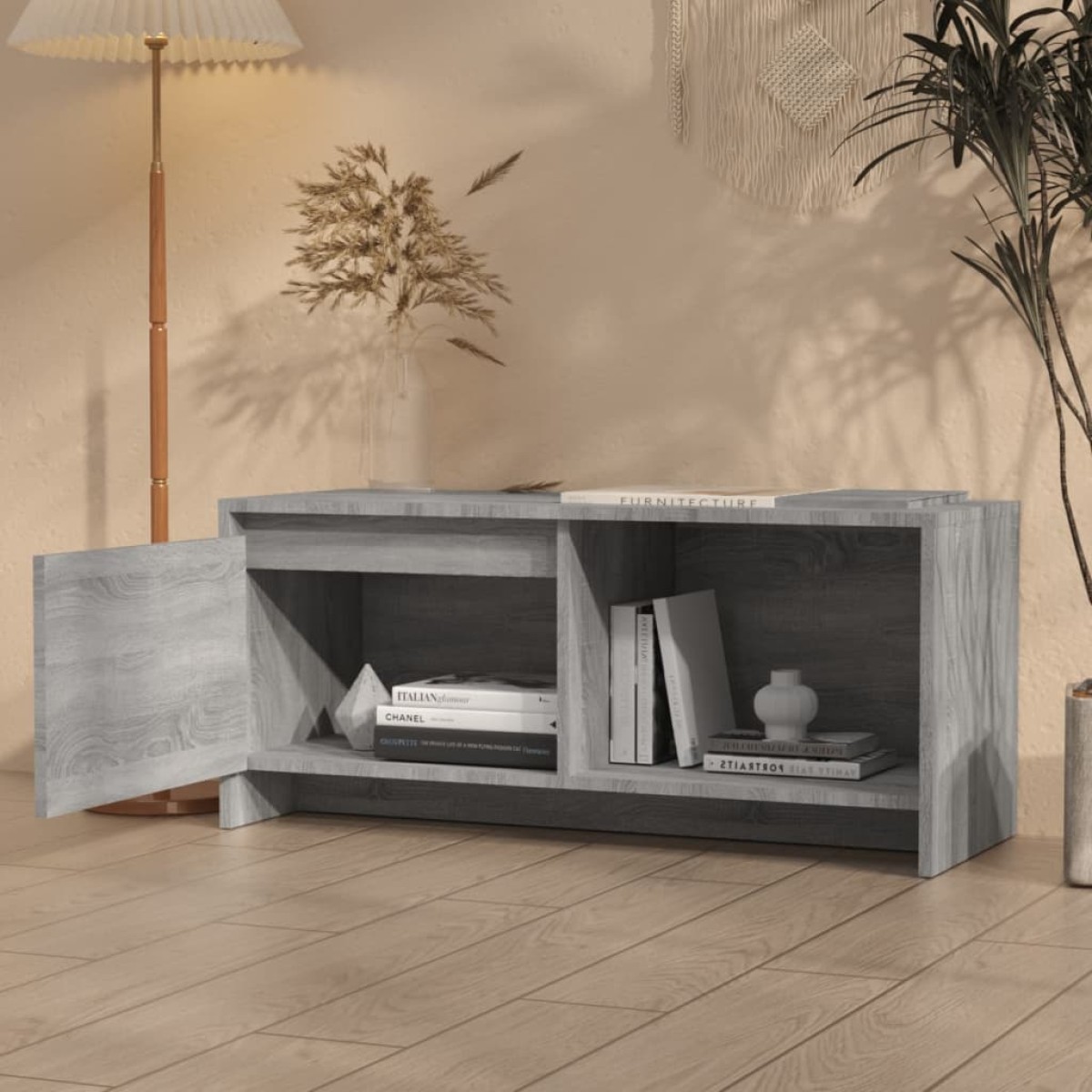 vidaXL Έπιπλο Τηλεόρασης Γκρι Sonoma 90 x 35 x 40 εκ. από Μοριοσανίδα