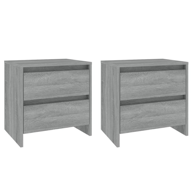 vidaXL Κομοδίνα 2 τεμ. Γκρι Sonoma 45 x 34,5 x 44,5 εκ. Μοριοσανίδα
