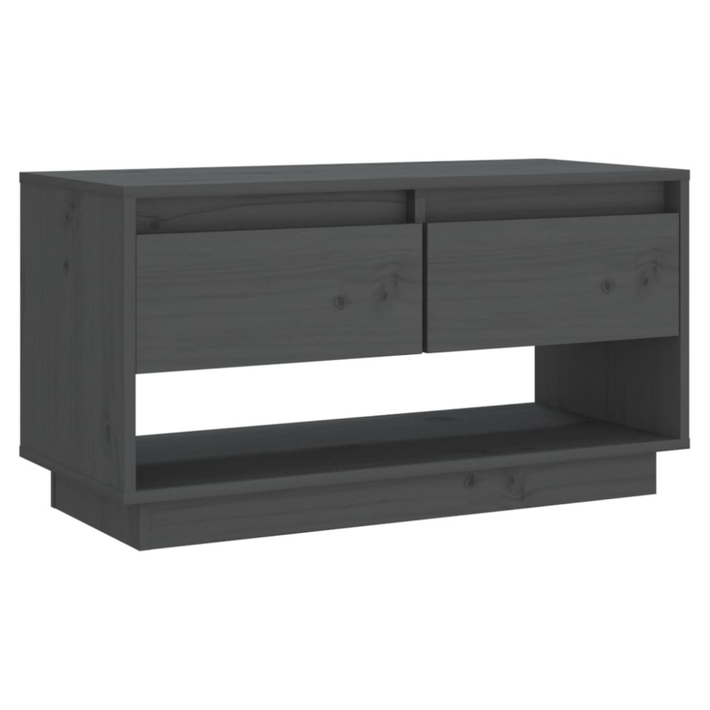 vidaXL Έπιπλο Τηλεόρασης Γκρι 74 x 34 x 40 εκ. από Μασίφ Ξύλο Πεύκου