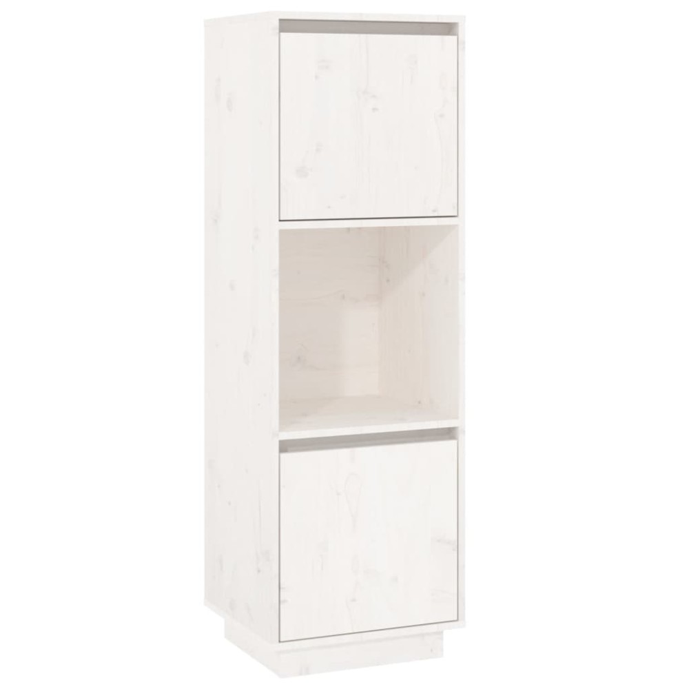 vidaXL Ντουλάπι Ψηλό Λευκό 38 x 35 x 117 εκ. από Μασίφ Ξύλο Πεύκου