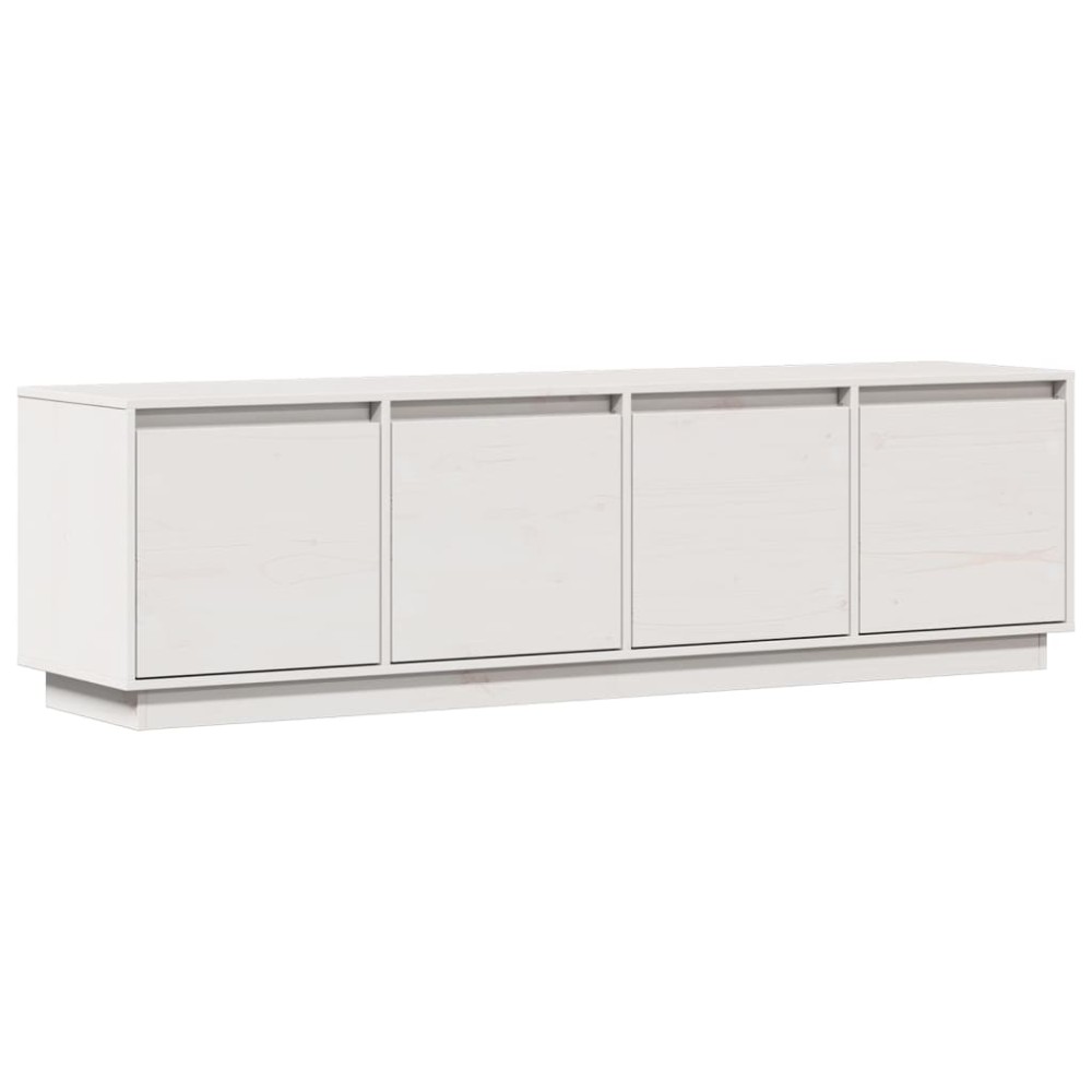 vidaXL Έπιπλο Τηλεόρασης Λευκό 156 x 37 x 45 εκ. από Μασίφ Ξύλο Πεύκου