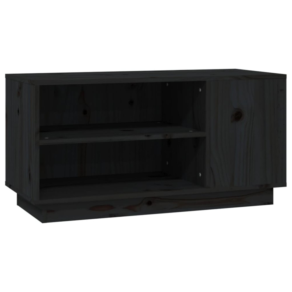 vidaXL Έπιπλο Τηλεόρασης Μαύρο 80x35x40,5 εκ. από Μασίφ Ξύλο Πεύκου