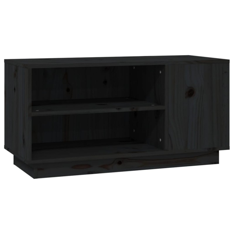 vidaXL Έπιπλο Τηλεόρασης Μαύρο 80x35x40,5 εκ. από Μασίφ Ξύλο Πεύκου