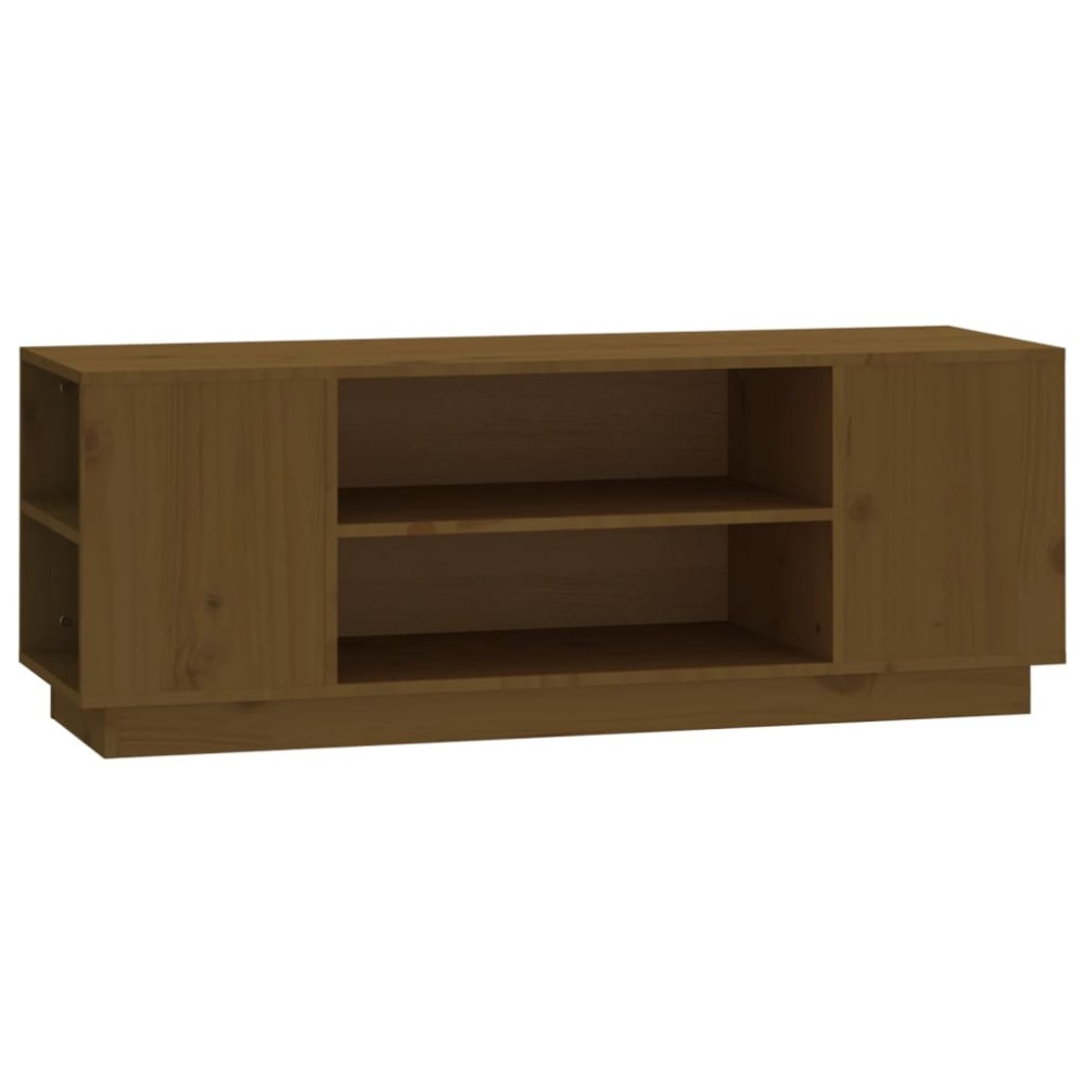 vidaXL Έπιπλο Τηλεόρασης Καφέ Μελί 110x35x40,5εκ από Μασίφ Ξύλο Πεύκου