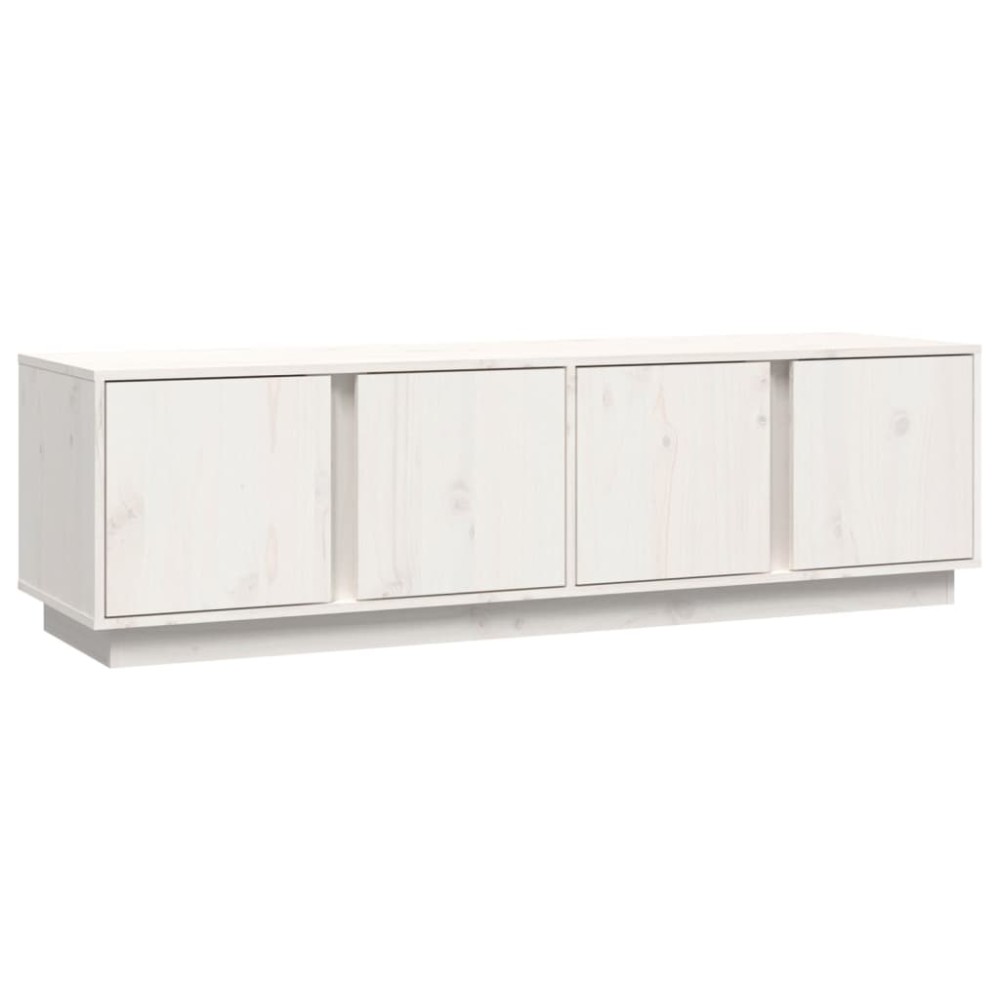 vidaXL Έπιπλο Τηλεόρασης Λευκό 140 x 40 x 40 εκ. από Μασίφ Ξύλο Πεύκου
