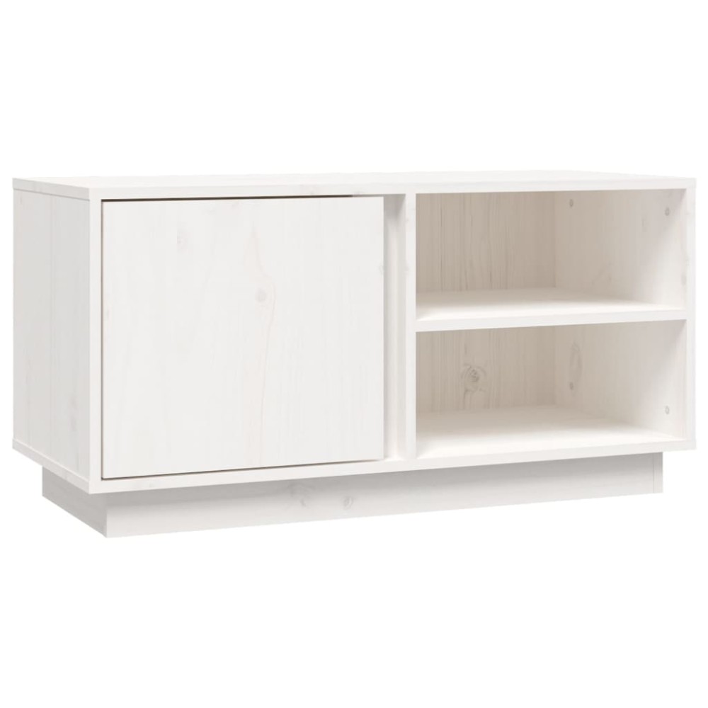 vidaXL Έπιπλο Τηλεόρασης Λευκό 80x35x40,5 εκ. από Μασίφ Ξύλο Πεύκου