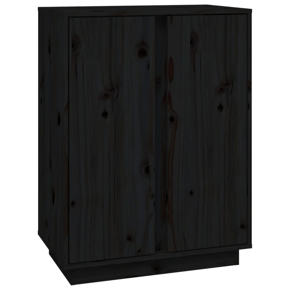 vidaXL Ντουλάπι Μαύρος 60x35x80 εκ. από Μασίφ Ξύλο Πεύκου