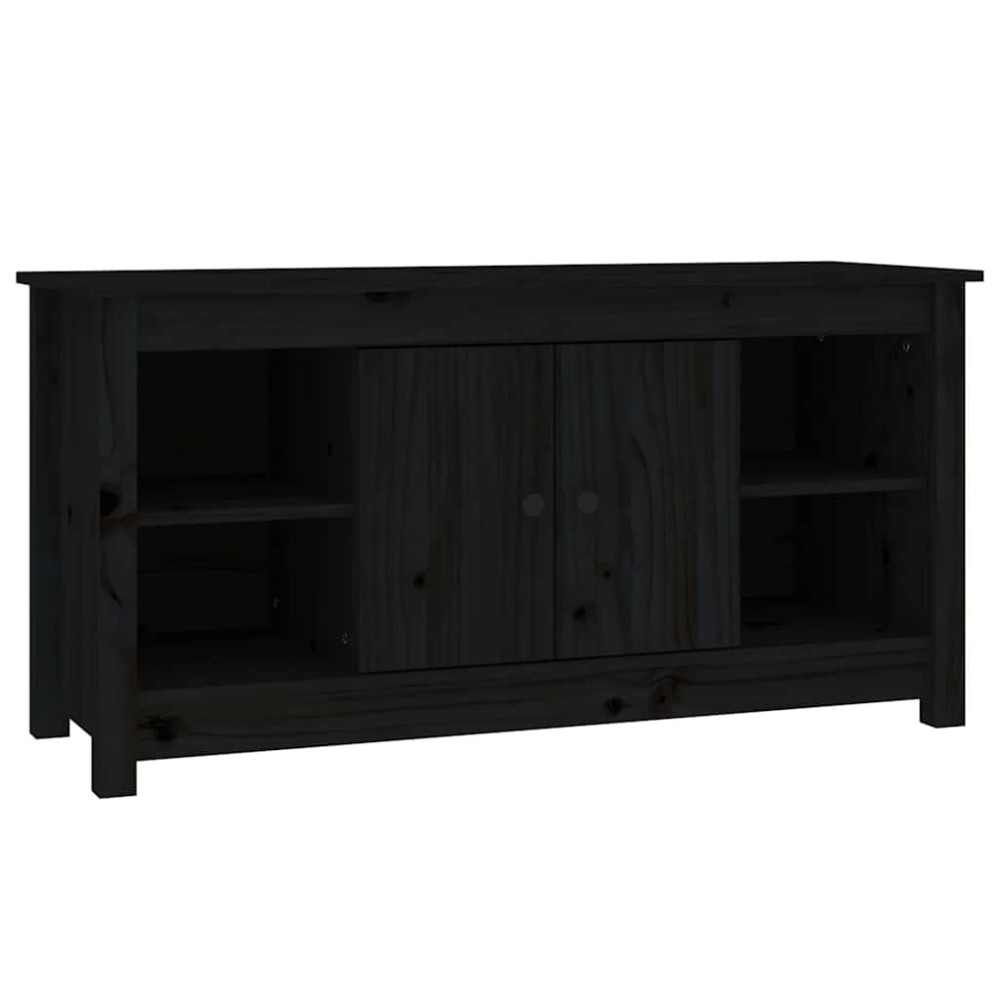 vidaXL Έπιπλο Τηλεόρασης Μαύρο 103x36,5x52 εκ. από Μασίφ Ξύλο Πεύκου