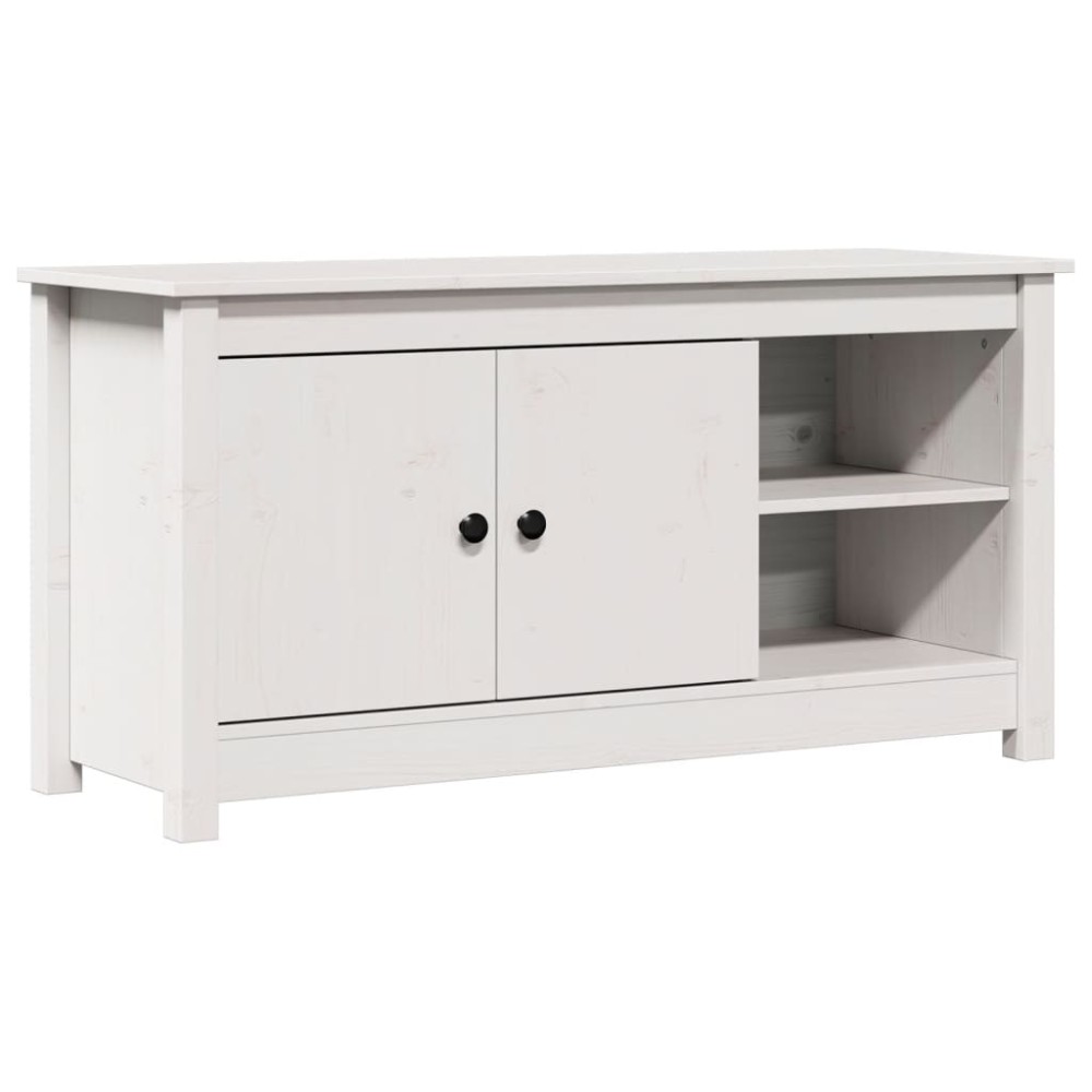 vidaXL Έπιπλο Τηλεόρασης Λευκό 103x36,5x52 εκ. από Μασίφ Ξύλο Πεύκου