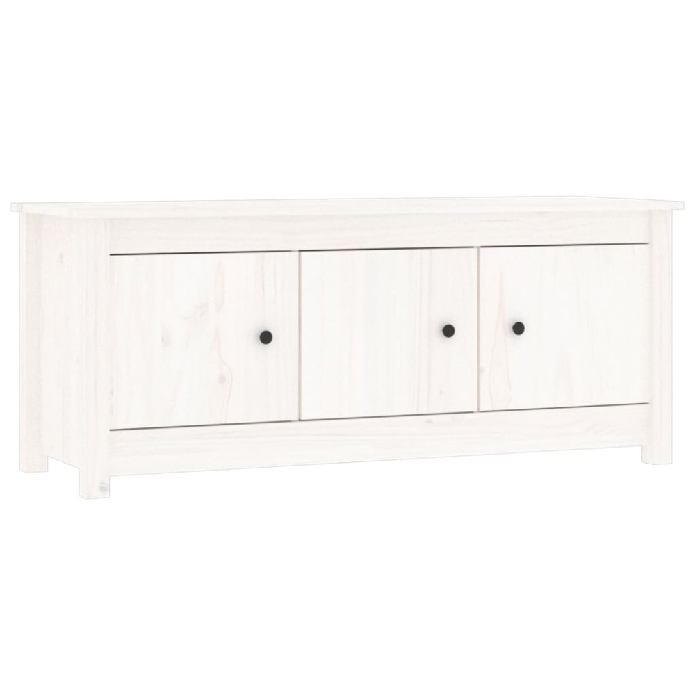 vidaXL Παπουτσοθήκη Λευκή 110 x 38 x 45,5 εκ. από Μασίφ Ξύλο Πεύκου