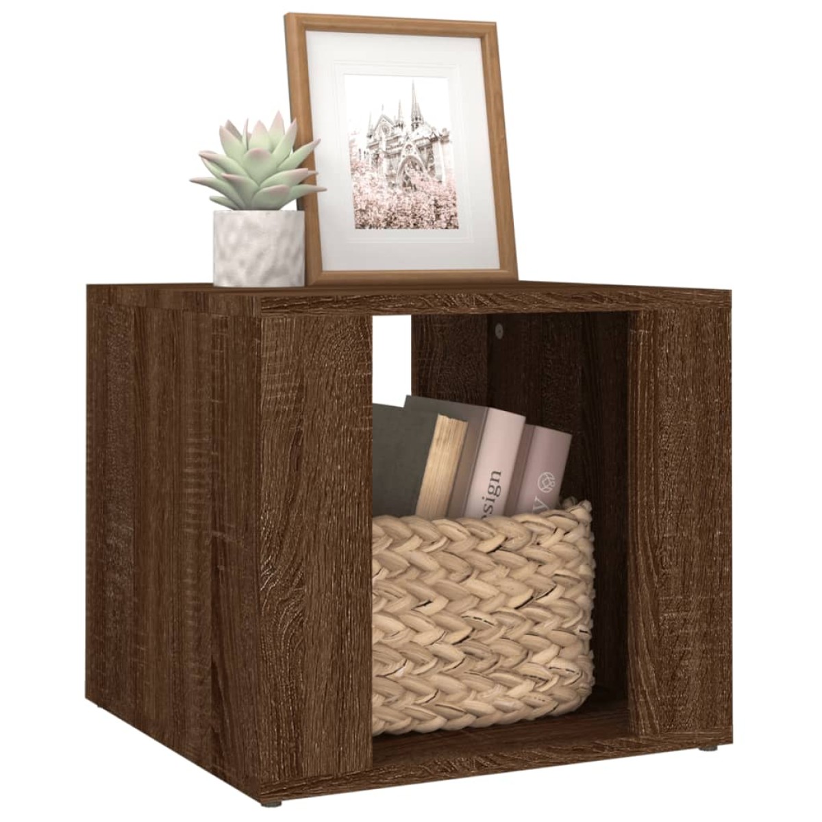 vidaXL Κομοδίνο Καπνιστή Δρυς 41x40x36 εκ. από Επεξεργασμένο Ξύλο