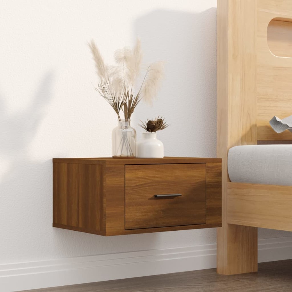 vidaXL Κομοδίνα Επιτοίχια 2 τεμ. Καφέ Δρυς 50x36x25 εκ.