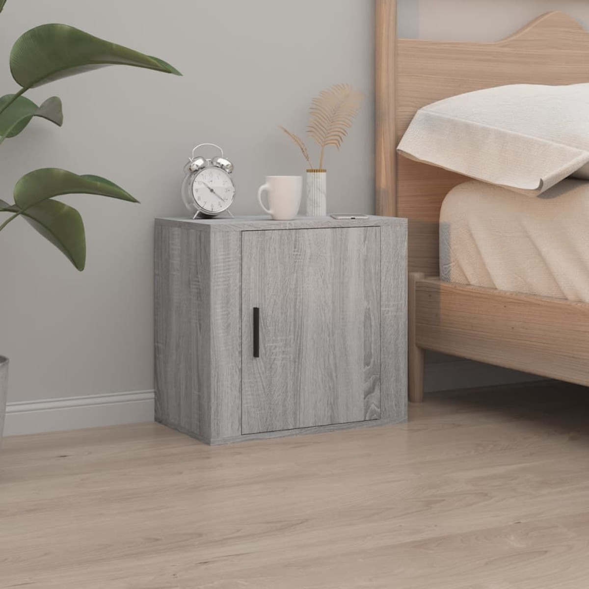vidaXL Κομοδίνα Επιτοίχια 2 τεμ. Γκρι Sonoma 50x30x47 εκ.