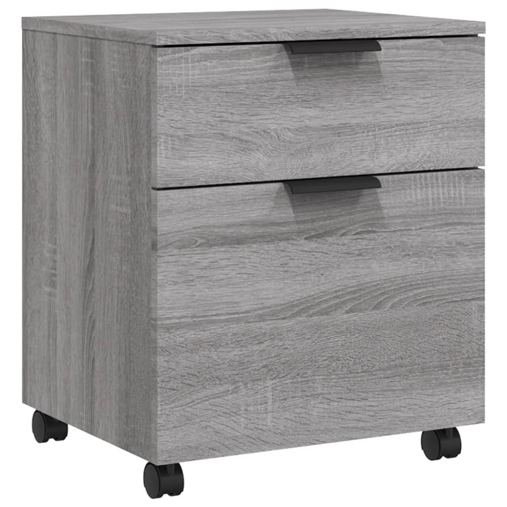 vidaXL Αρχειοθήκη Φορητή Γκρι sonoma45x38x54 εκ. Επεξ. Ξύλο με Ρόδες
