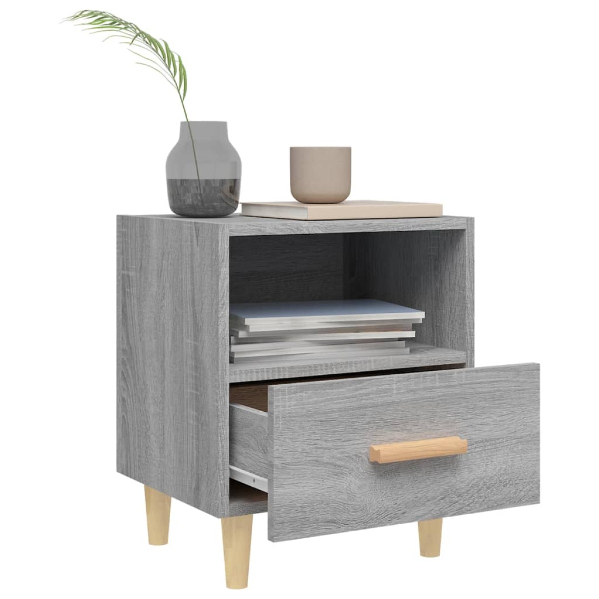 vidaXL Κομοδίνο Γκρι Sonoma 40 x 35 x 47 εκ.