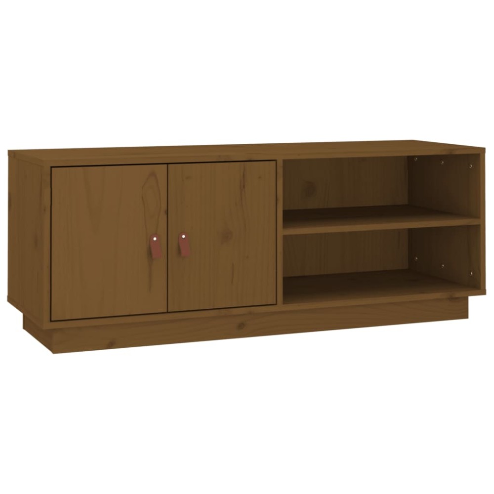 vidaXL Έπιπλο Τηλεόρασης Καφέ Μελί 105x34x40 εκ. από Μασίφ Ξύλο Πεύκου