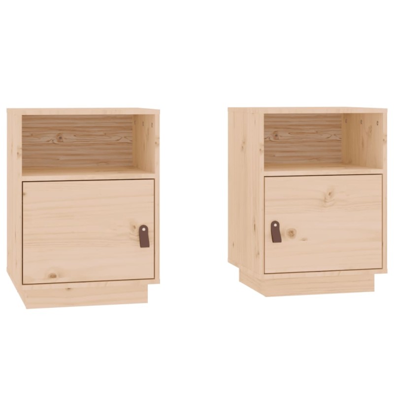 vidaXL Κομοδίνα 2 τεμ. 40 x 34 x 55 εκ. από Μασίφ Ξύλο Πεύκου